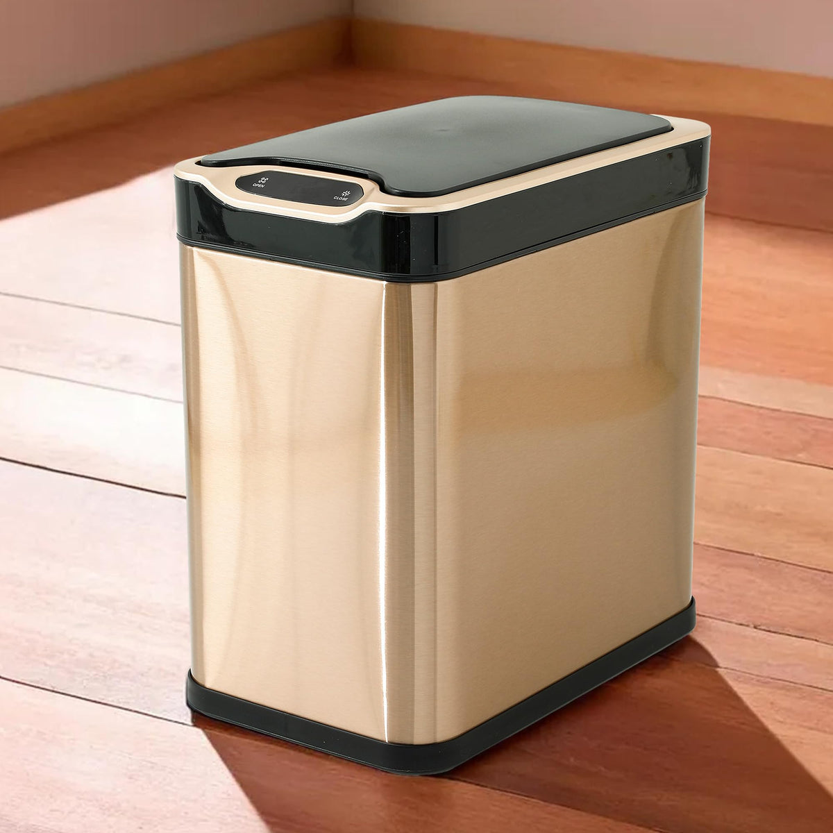 The Better Home 12L Dustbin For Kitchen | Dustbin For Bathroom | (32cm) Automatic Smart Sensor Dustbin For Bedroom | Steel Dustbin With Lid | Dustbin For Office | Garbage Bin - Golden