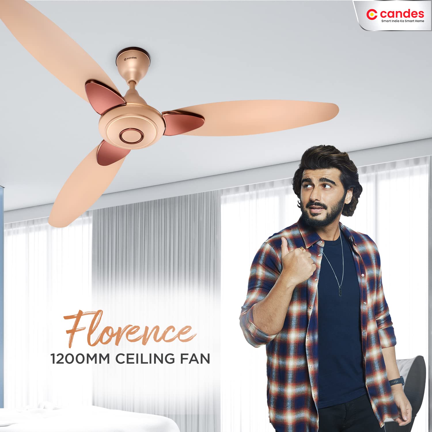 Candes Florence Ceiling Fan - Bedroom Air Circulation