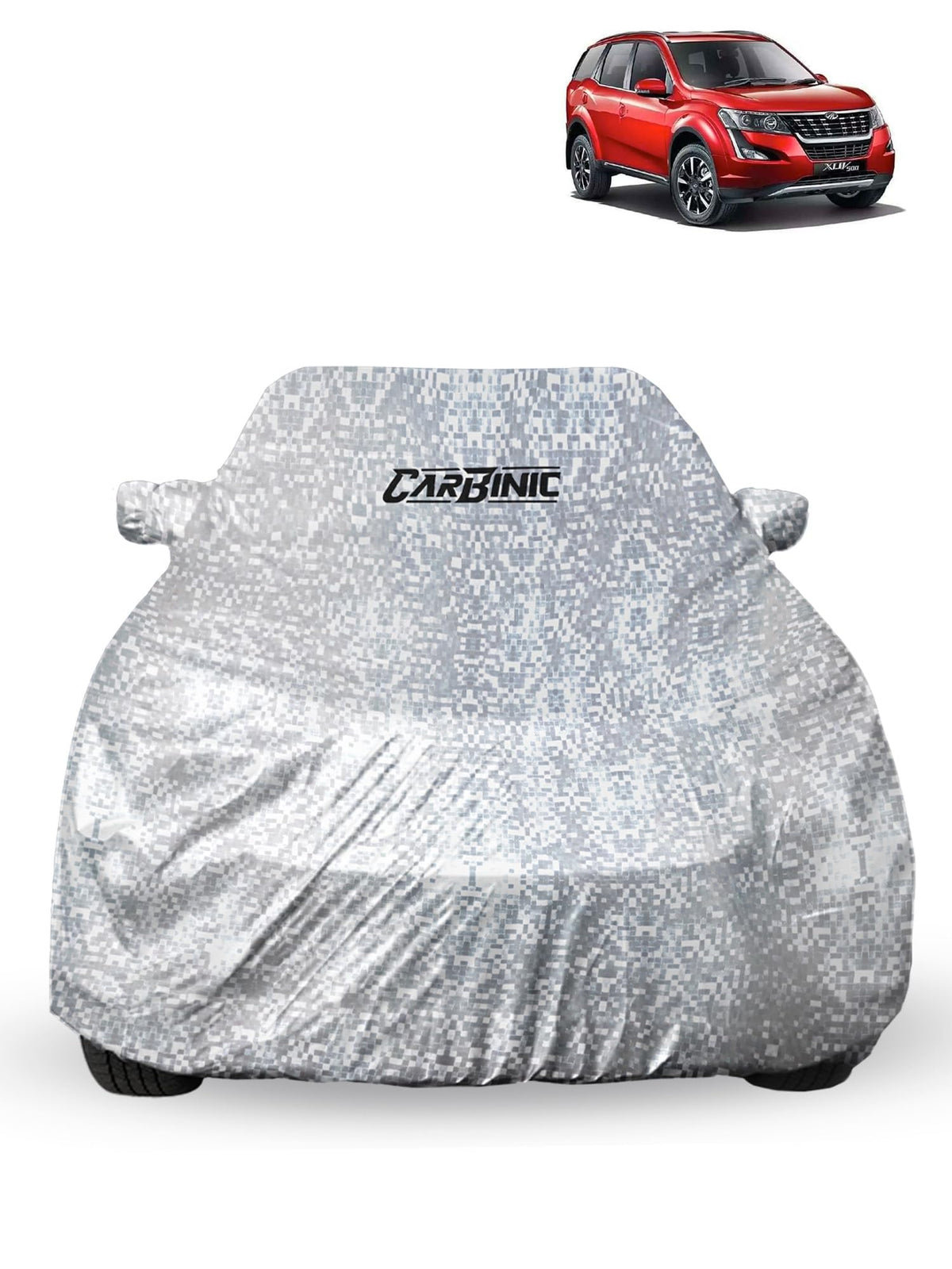 CARBINIC Waterproof Car Body Cover for Mahindra XUV700 2021 | Dustproof, UV Proof Car Cover | Car Accessories | Mirror Pockets & Antenna Triple Stitched | Double Layered Soft Cotton Lining