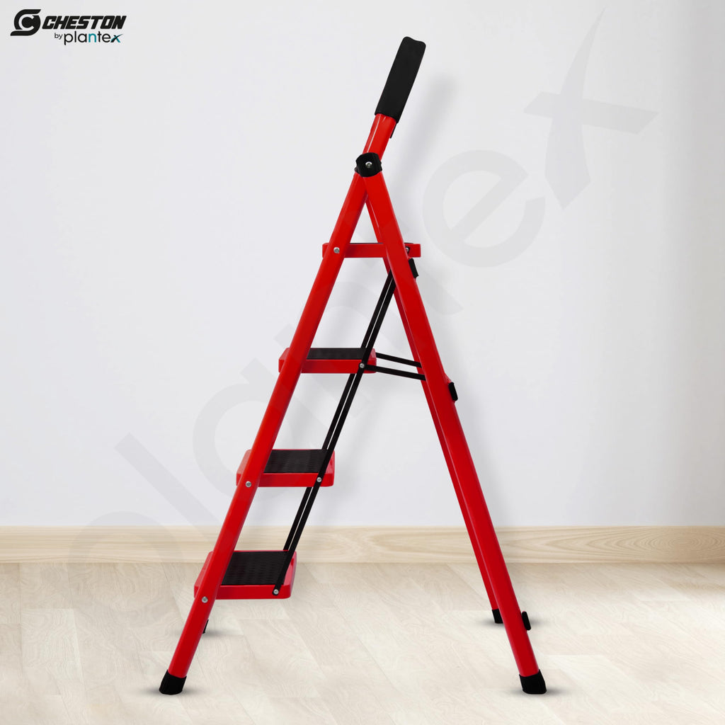 Cheston Premium Stainless Steel Ladder for Home 4 Steps Foldable I ...