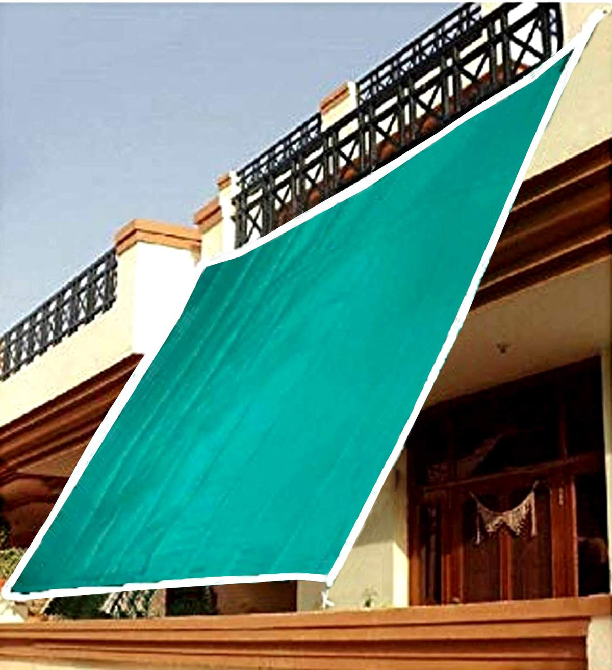 Kuber Industries Dark Green Sun Shade Sail Square Canopy - Permeable UV Block Fabric Durable Outdoor-10 x 20 ft. (Green) (F_26_KUBMART016993)