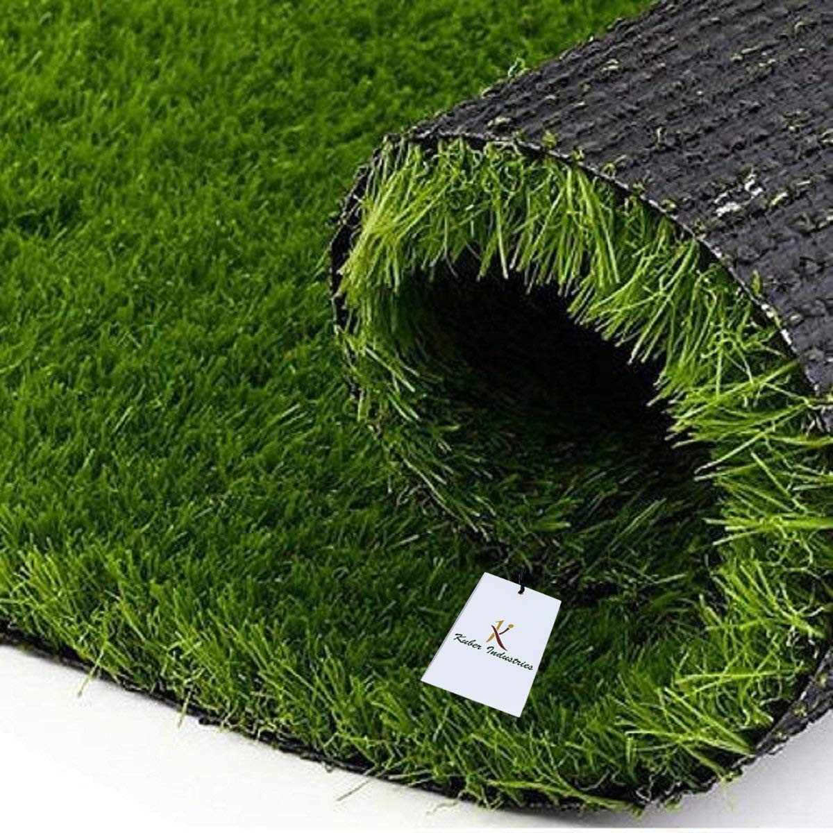 Kuber Industries Grass Door Mat - 24"X15", Green, Pack of 1