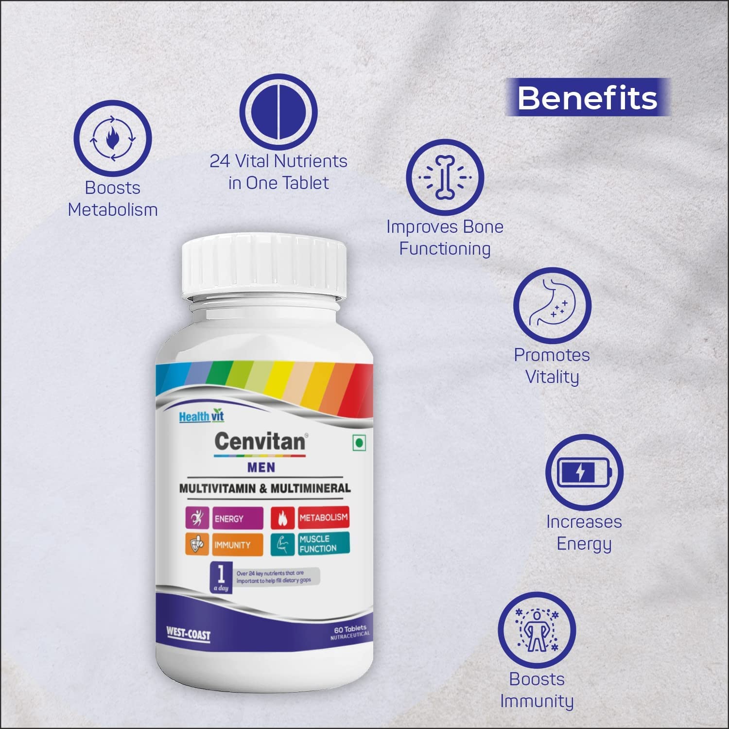 Healthvit Cenvitan Tablets - Vitamins for Active Lifestyle