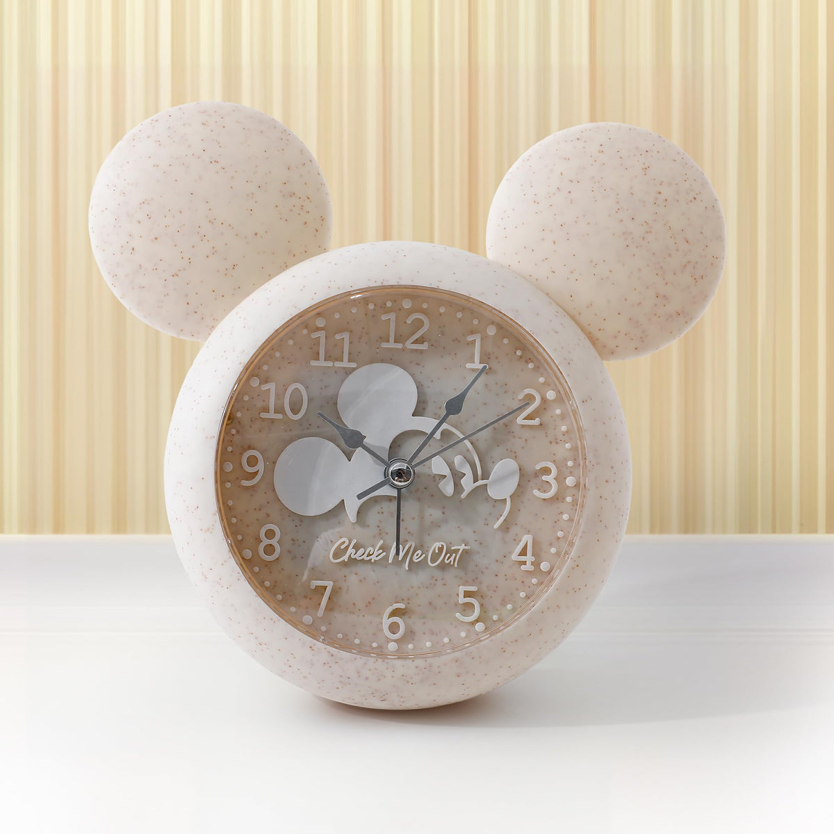 The Better Home Alarm Clock (15cm) | Alarm Clock For Students | Alarm Clock For Heavy Sleepers| Alarm Clock For Kids | Alarm Clock For Bedroom | Mickey Mouse Shaped Table Clock For Study Table - Beige