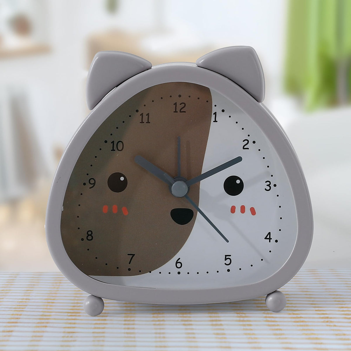 UMAI Alarm Clock (10cm) |Alarm Clock for Students |Loud Alarm Clock for Heavy Sleepers |Mini Alarm Clock for Kids |Alarm Clock for Bedroom |Table Watch|Mouse Shaped Table Clock for Study Table - Grey