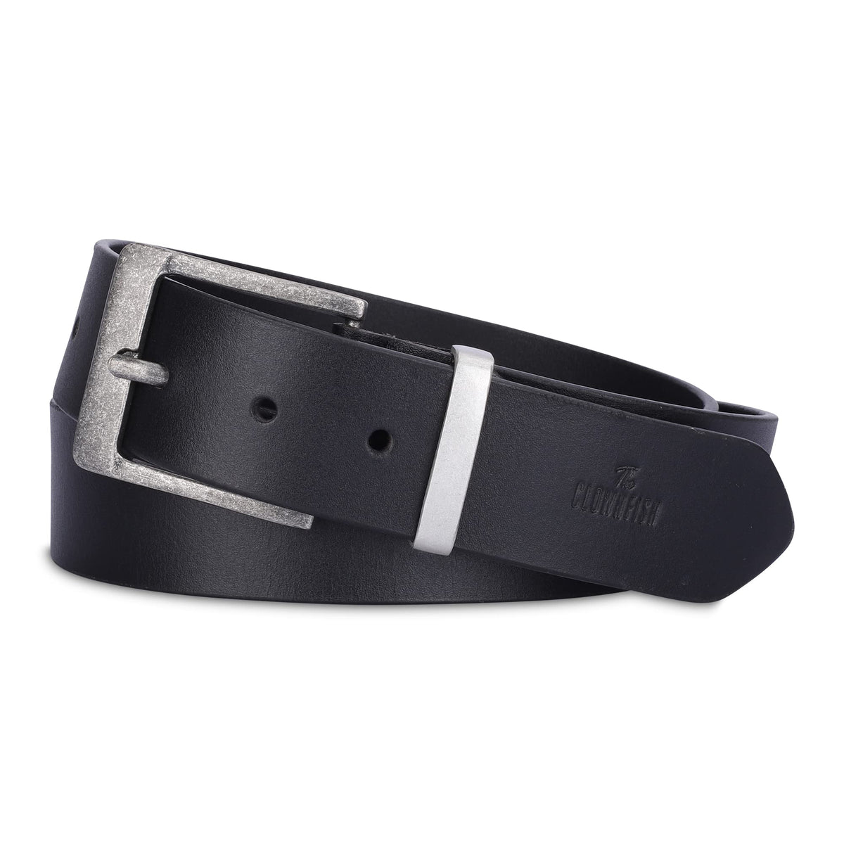 THE CLOWNFISH Men's Genuine Leather Belts - Black (Size-32 inches)