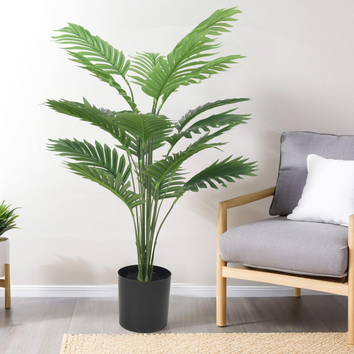 UMAI Palm Tree Artificial Plant (3Ft) Artificial Plants for Home Decor | Home Decor Items for Living Room, Office, Reception, Hospital, Temple | Aesthetic Room Decor Items for Bedroom