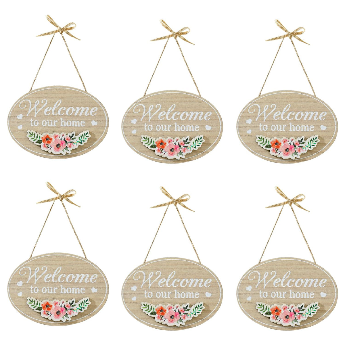 Kuber Industries Door Decor Panel|Wall Hanging Wooden Frame Board-Pack of 6 (Cream)