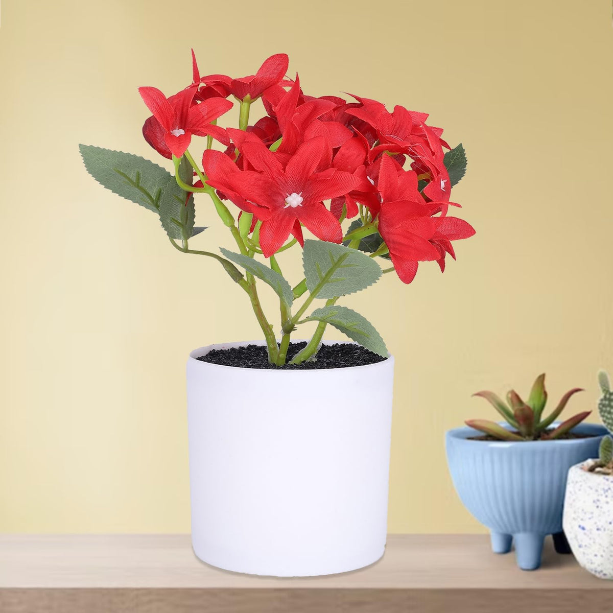 Ekhasa Lilly Flower Vase Pot with Artificial Flowers for Home Decoration | Guldasta Flower Pots with Artificial Show Flower for Living Room, Dining Table, Bedroom, Hall, Office & Home Decor