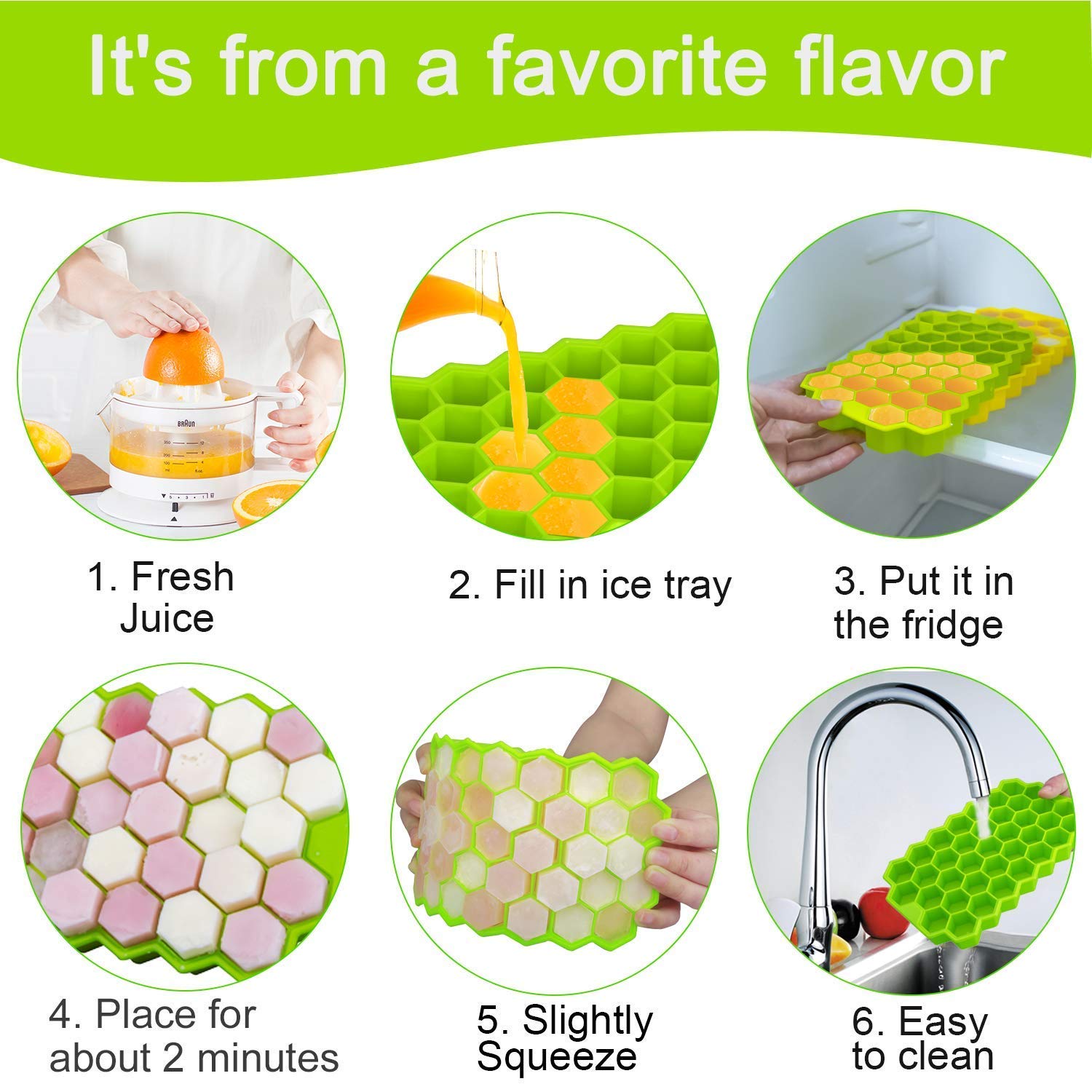 Classic Mosquito Net assorted color ice cube trays - fun for kids
