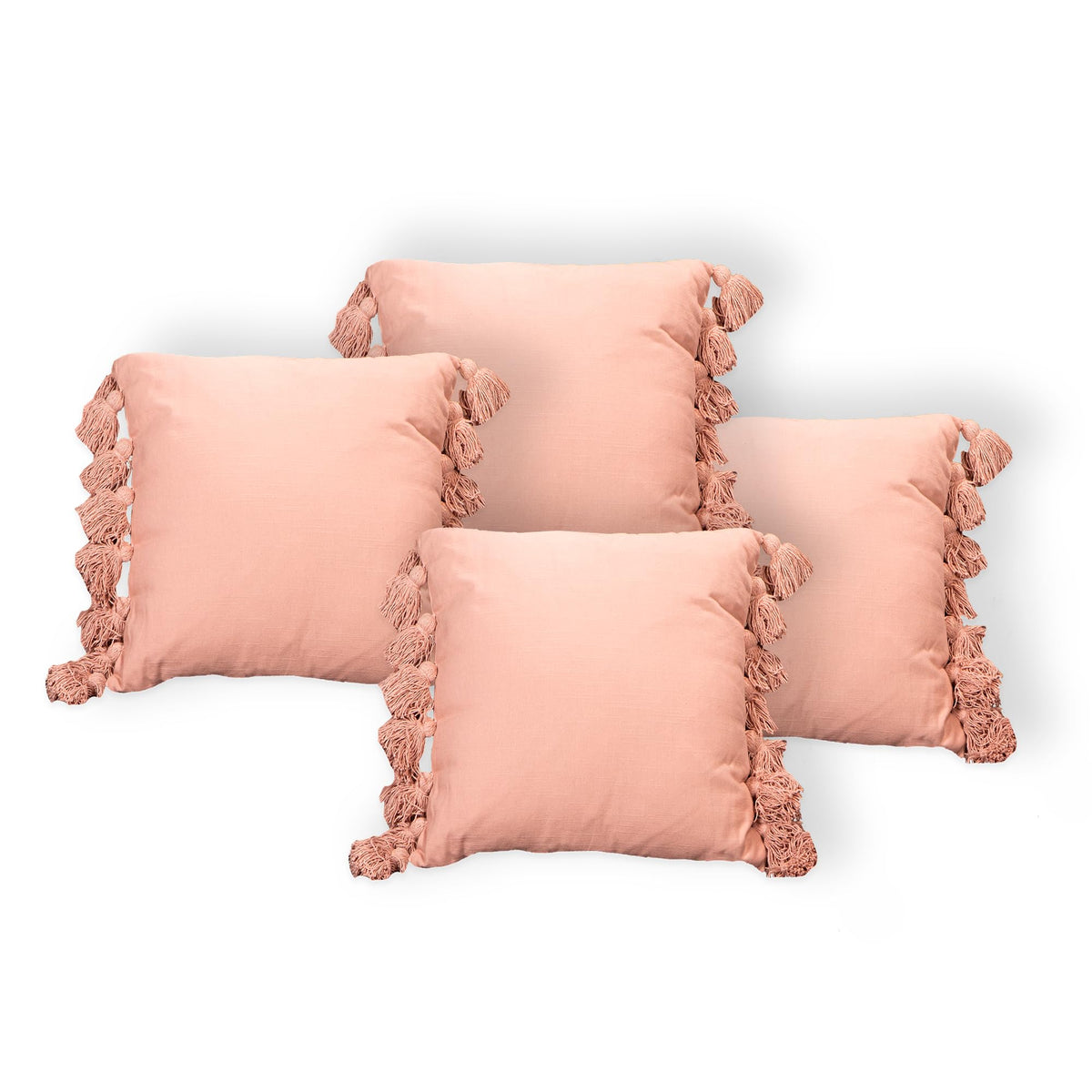 Anko Australia Cushion Cover Set of 4 | 100% Cotton Square Decorative Covers | Throw/Pillow Cushion Covers | Cushion Covers for Sofa, Living Room (Without Filler) | 16 x 16 Inches| Pink