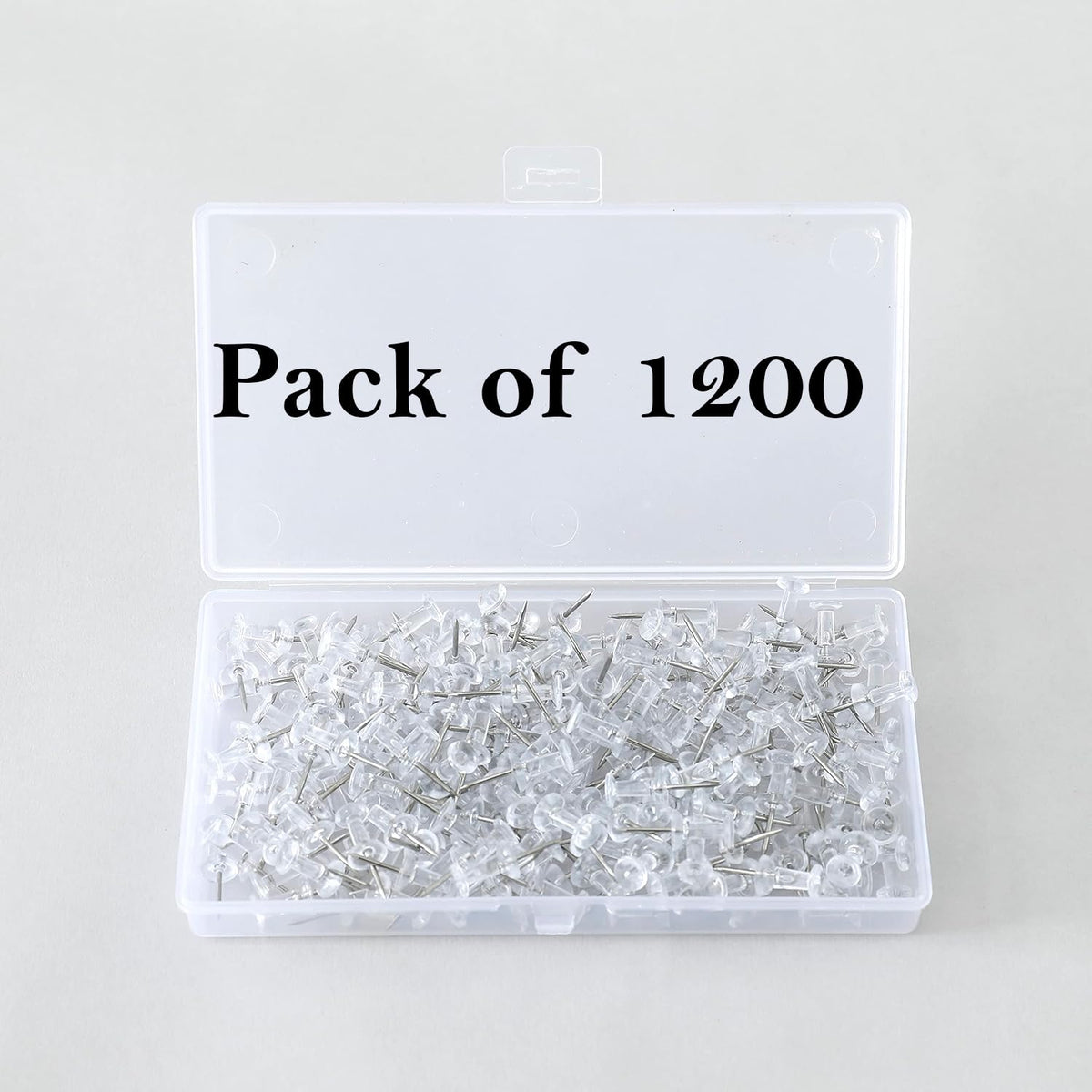 Kuber Industries Pack of 6 Push Pins Tacks|Heavy-Duty Notice Board Pins|200" (Transparent)