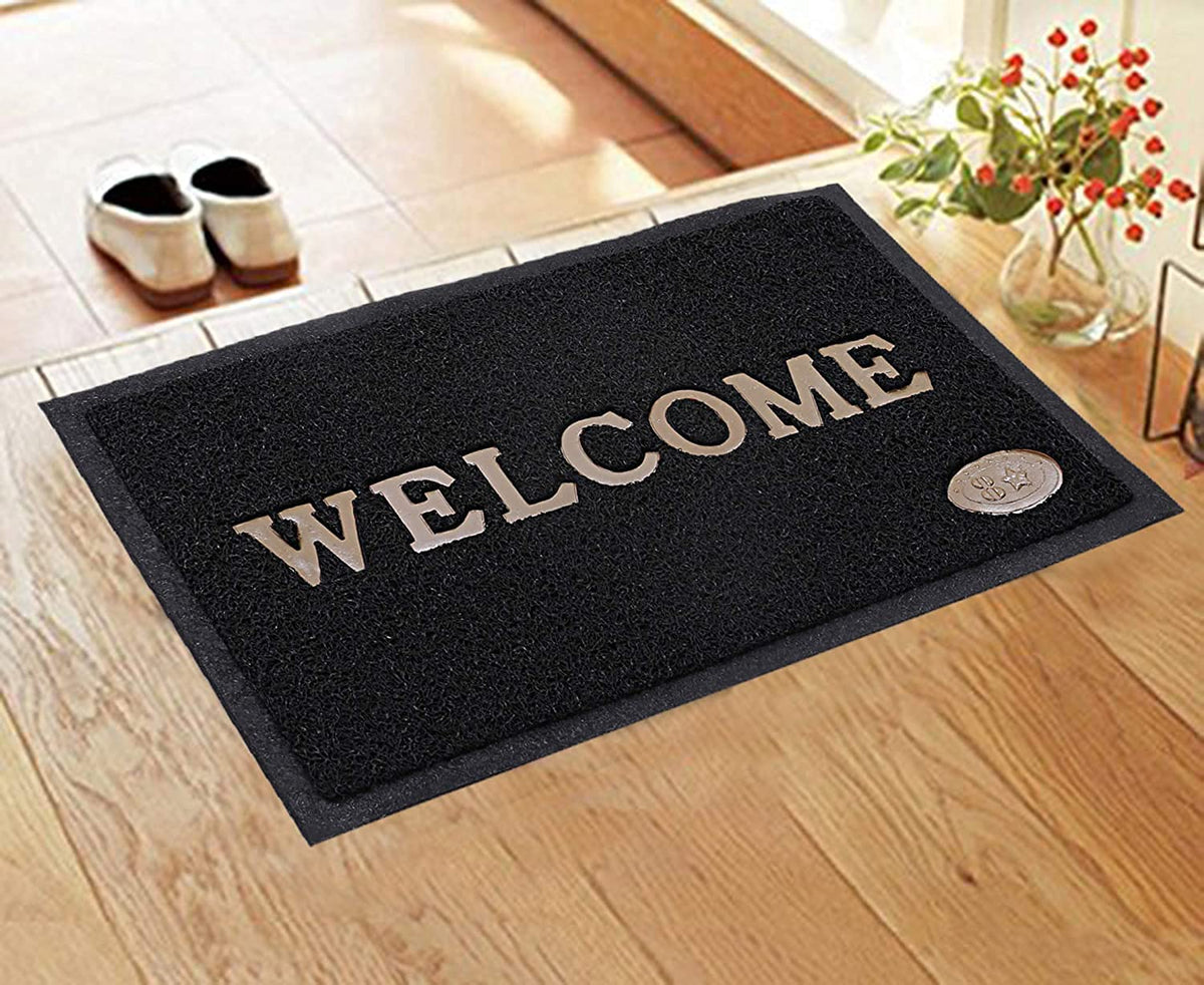 Kuber Industries PVC Door Mat - 24" x 16", Black