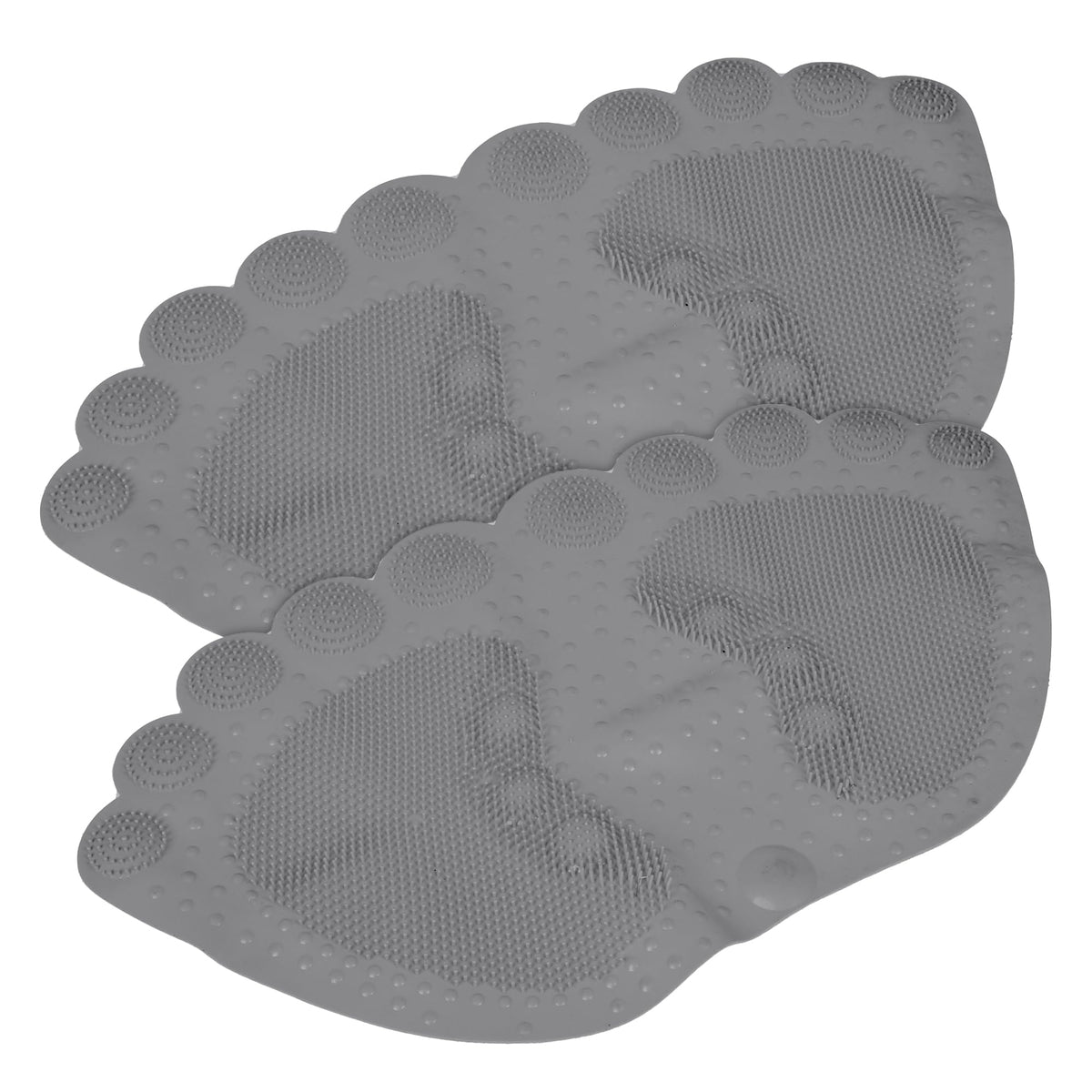 Kuber Industries Bath Mat | PVC Bathroom Mat | Shower Bath Mat | Foot Shape Bath Tub Mat | Foot Massager Mat | Anti-Skid Floor Mat | Shower Mat | Pack of 2 | Gray