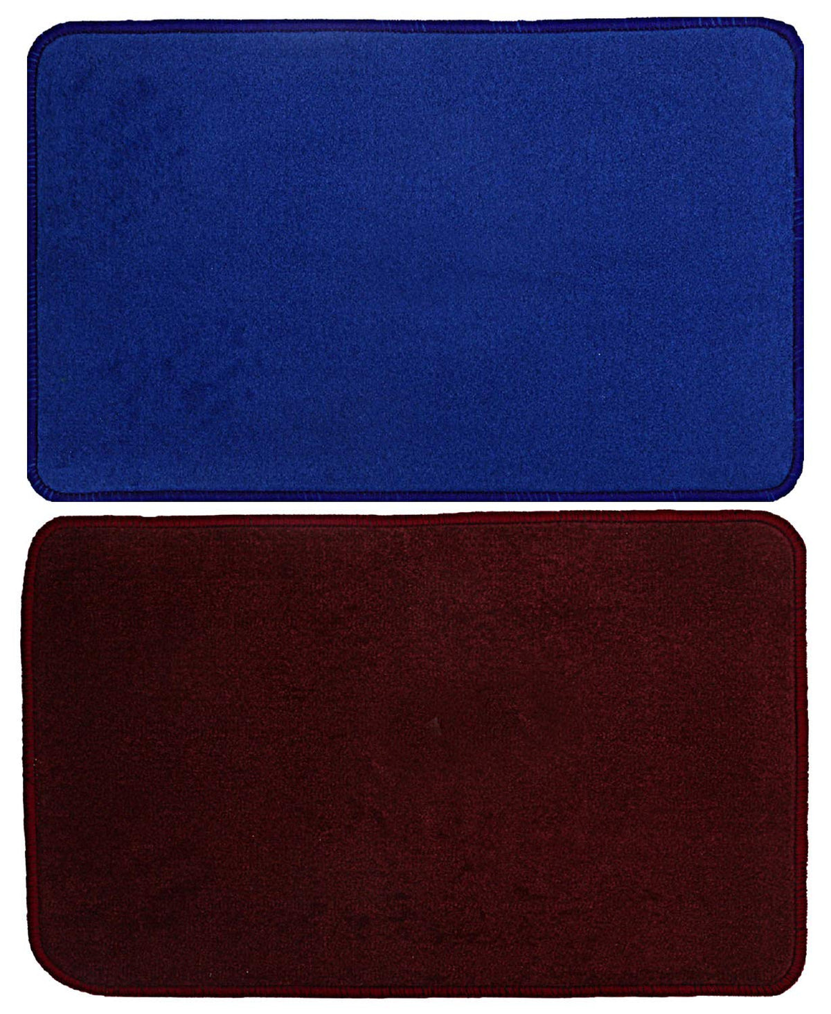 Kuber Industries Microfiber Anti Slip 2 Pieces Bath Mat 22"x14", Blue and Maroon - CTKTC22022