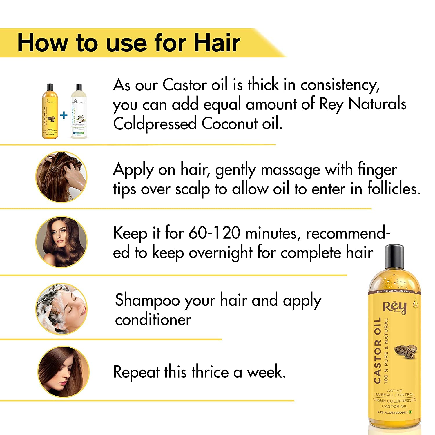 Rey Naturals hair oils combo - Multi-use hair care