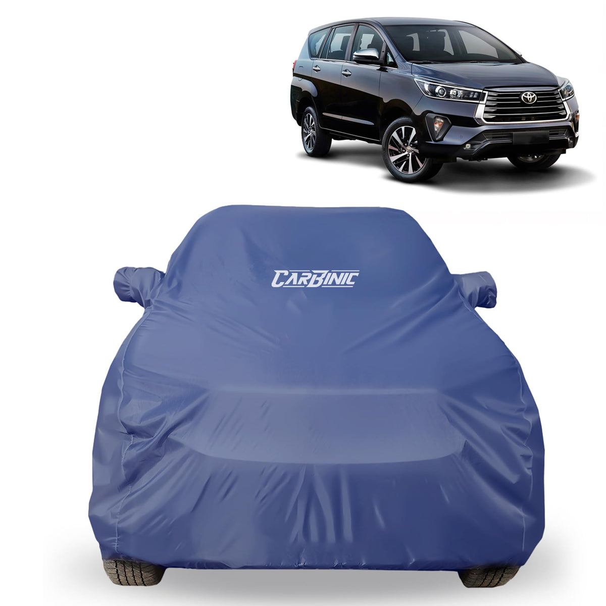 CARBINIC Car Body Cover for Mahindra Scorpio 2022 | Water Resistant, UV Protection Car Cover | Scratchproof Body Shield | All-Weather Cover | Mirror Pocket & Antenna | Car Accessories Dusk Blue