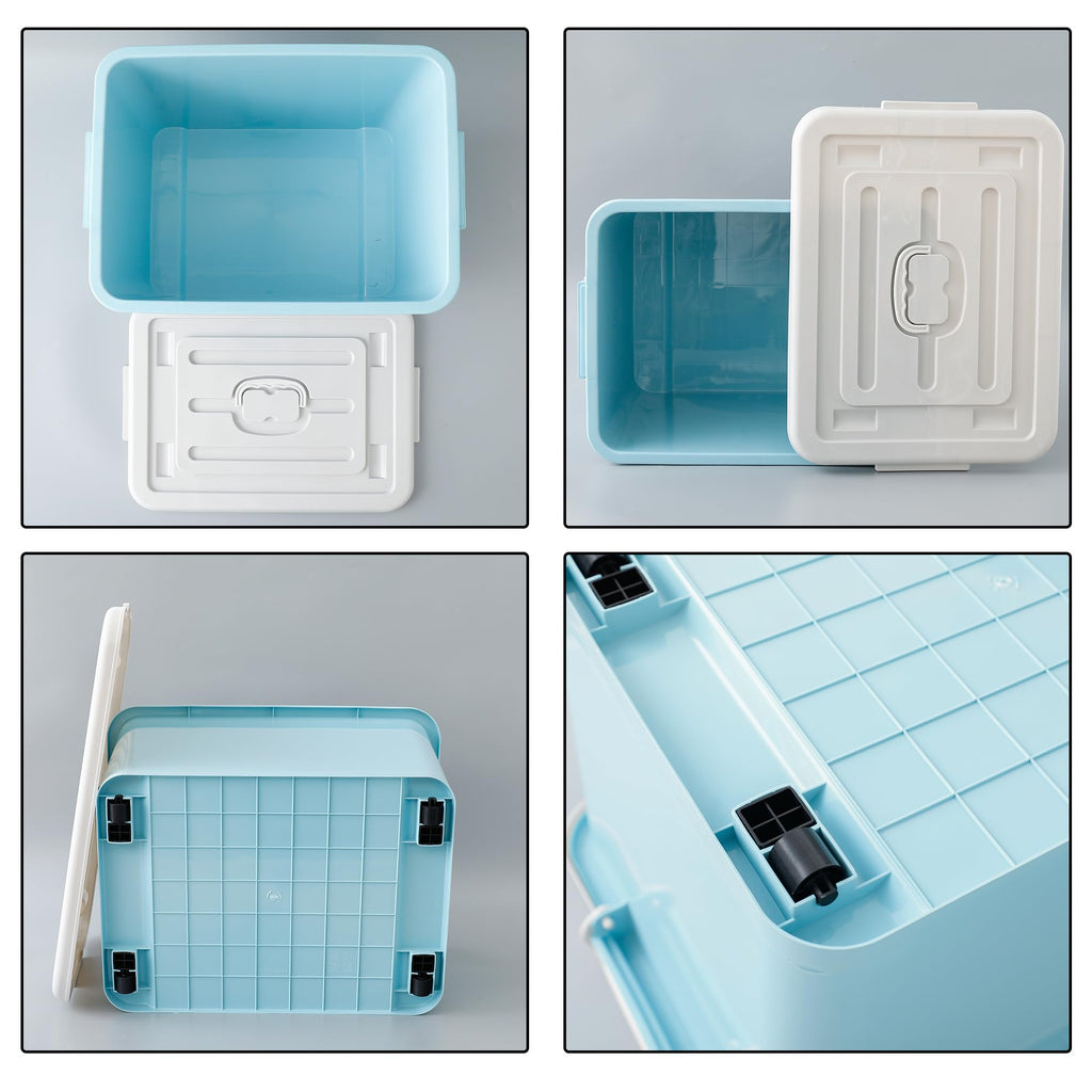 UMAI Storage Box with Lid | 70L Capacity | Dustproof & Stackable | Blue ...