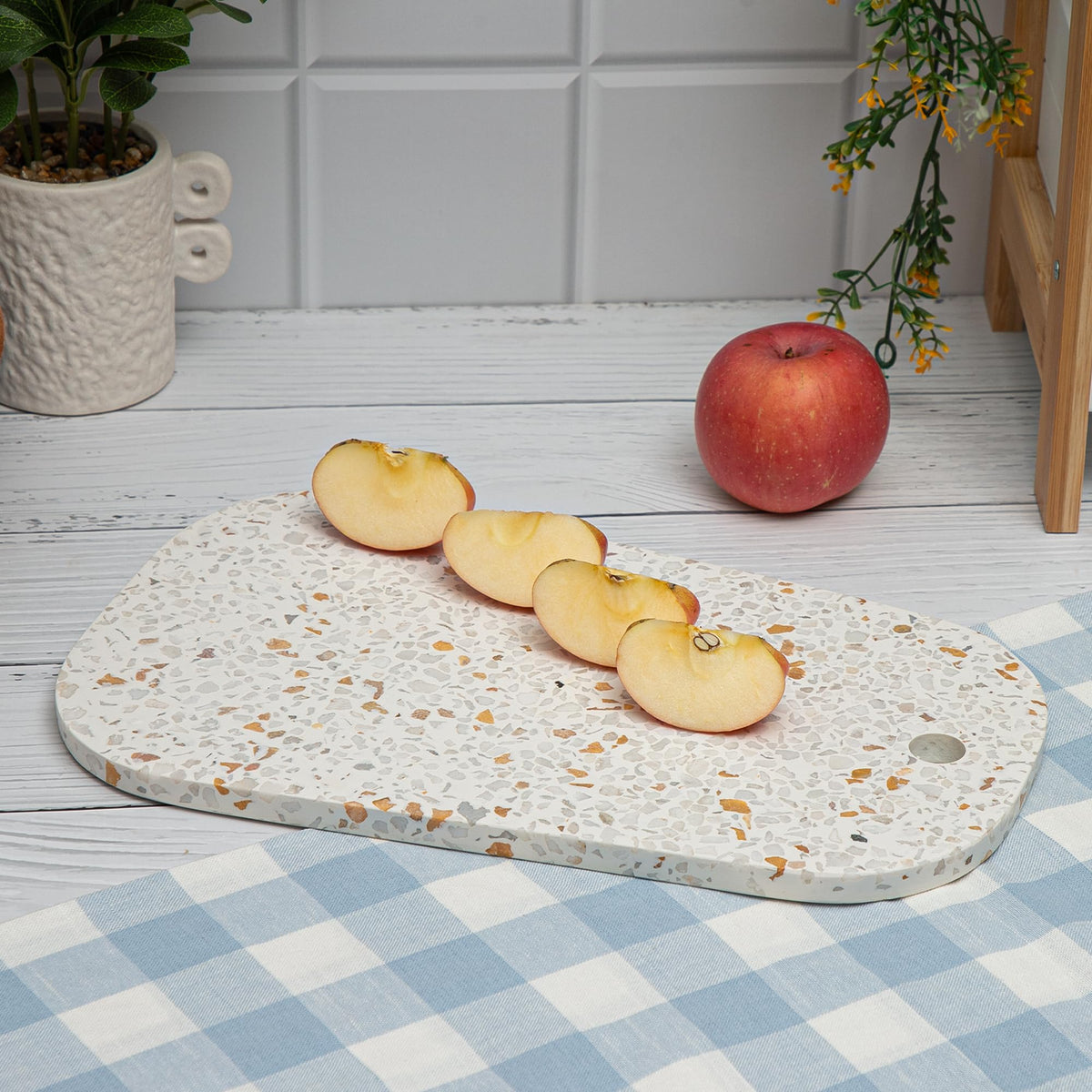 Anko Terrazzo Serving Board | Large Cheese Board |Ideal for Serving Cheeses, Fruits, Meats, Crackers and Other appetisers| Unique Gifts | 34.7cm (H) x 21.5cm (W) x 1.2cm (D) | White | 1 Piece