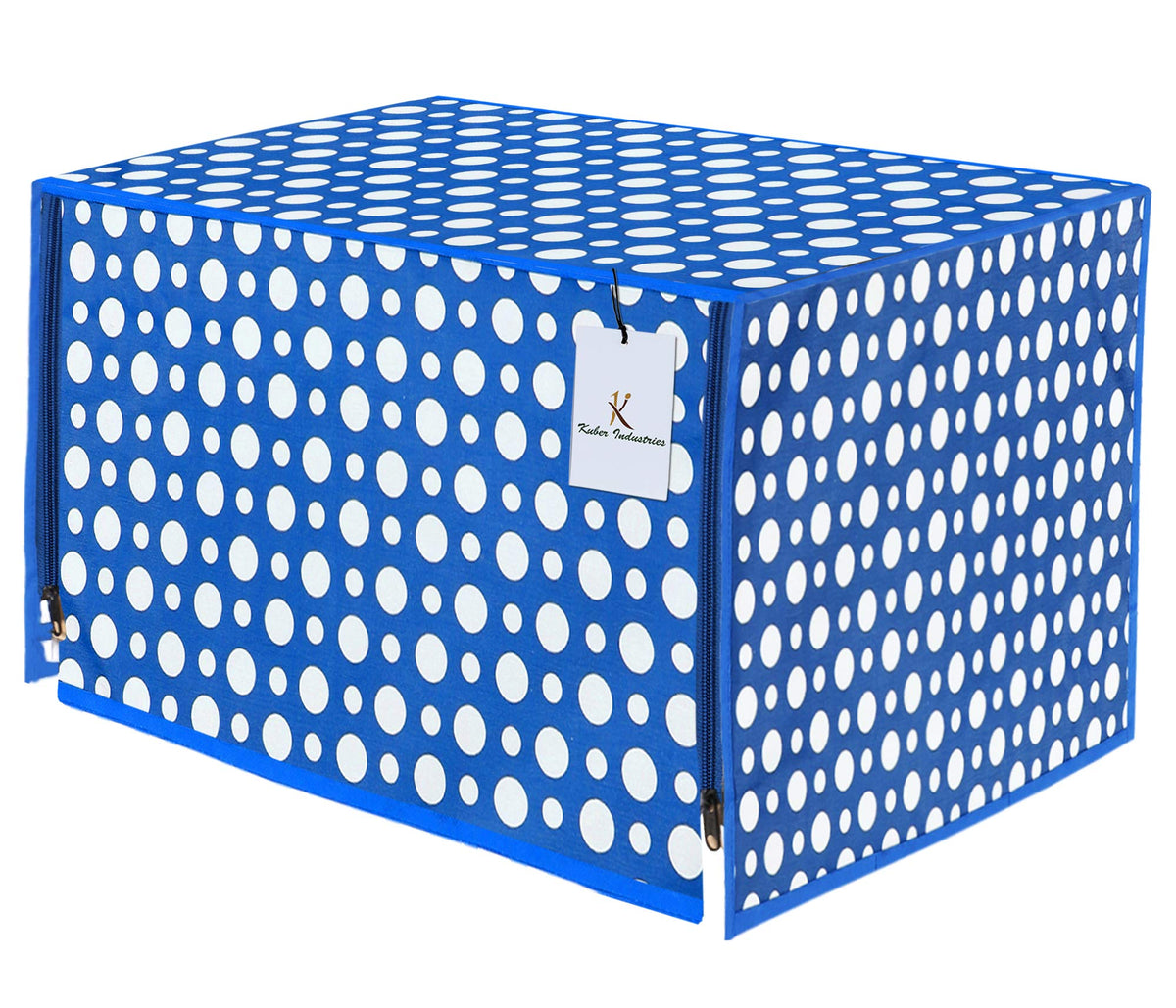 Kuber Industries Polka Dots Design PVC Microwave Oven Full Closure Cover for 20 Litre (Blue) CTKTC33223