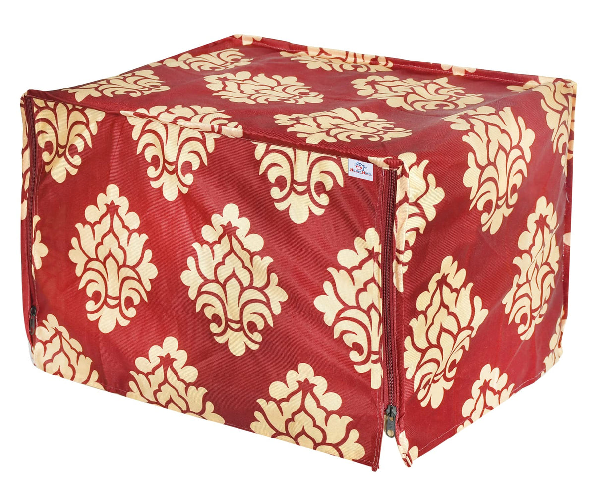 Heart Home Polyster Floral Printed Microwave Oven Cover, Dustproof Machine Protector Cover,20 LTR. (Maroon)-HS43HEARTH25936