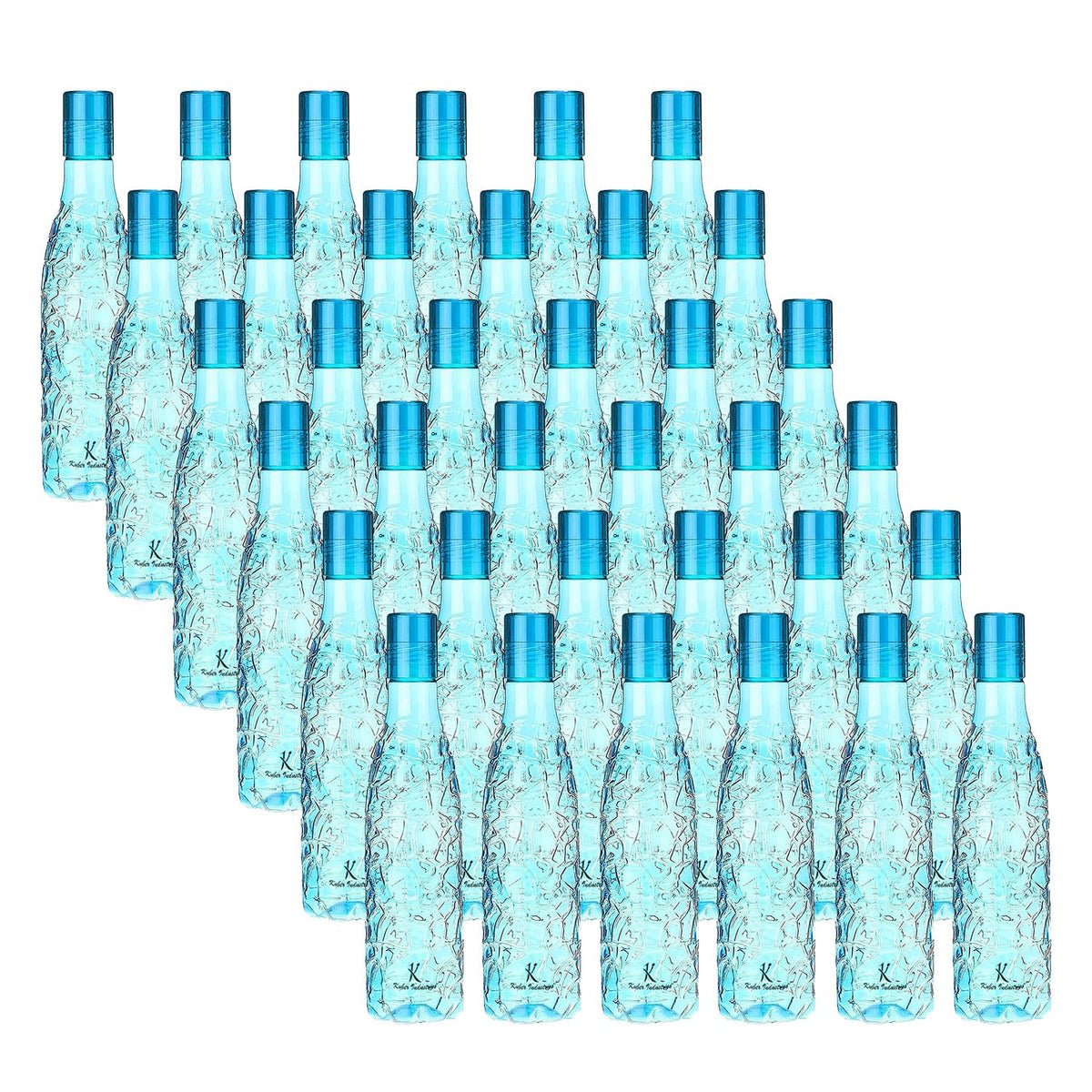 Kuber Industries BPA-Free Plastic Water Bottle|Leak Proof, Firm Grip, 100% Food Grade Plastic Bottles|for Home, Office, & Gym|Unbreakable, Freezer Proof, Fridge Water Bottle|Set of 6|Blue (Pack of 6)