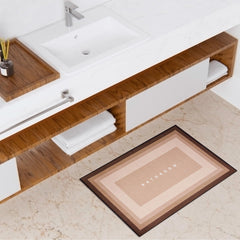 Kuber Industries Rectangular Bathroom Mat| Soft Anti Skid Bath Mat | Non Woven Floor Mat for Home | Non-Slip Mat for Shower-Bathtub | HY093 | Brown