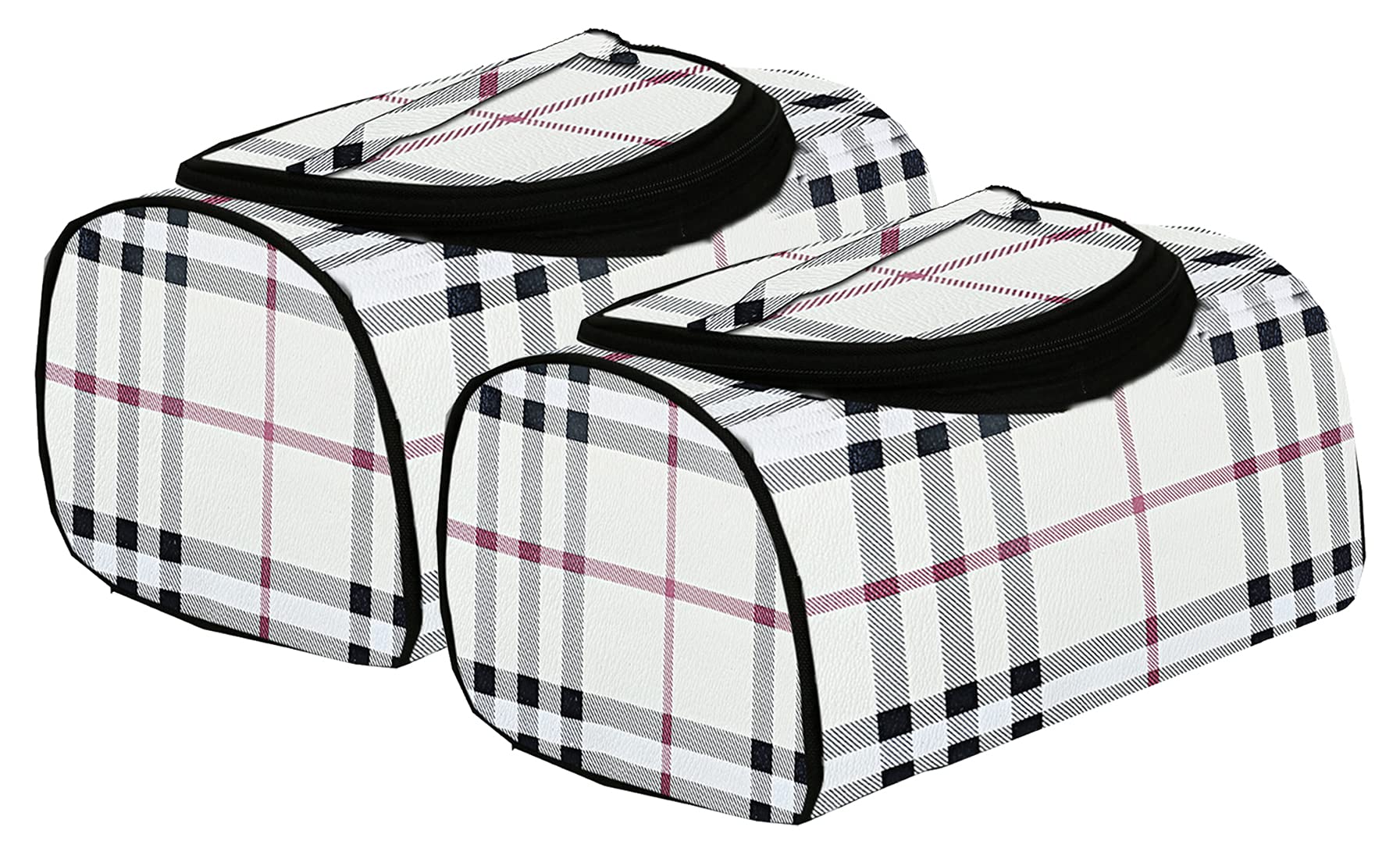 Kuber Cream Check Toiletry Bags - Essential for Vacations