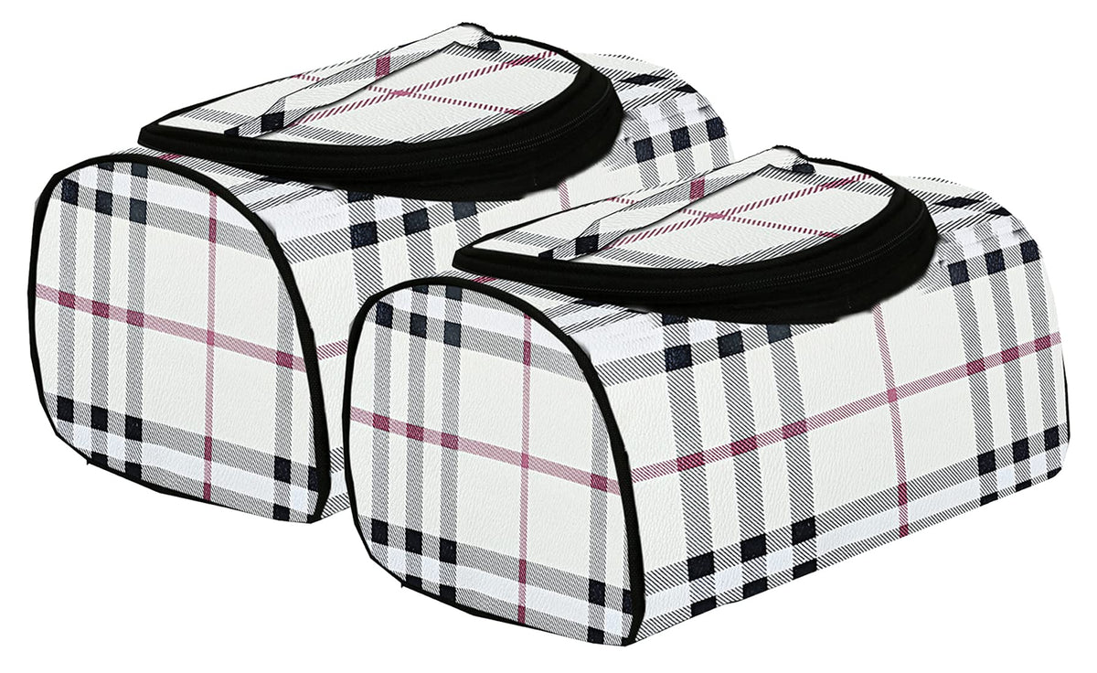 Kuber Cream Check Toiletry Bags - Essential for Vacations