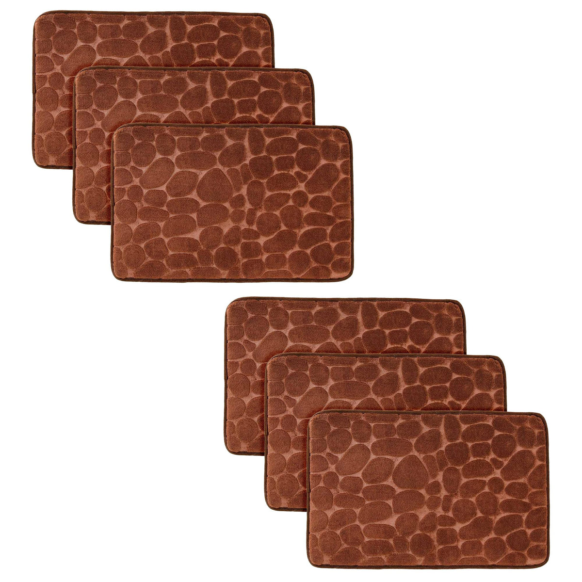 Kuber Industries Stylish DoorMat With Leopard Print Design|Super Absorbent & Comfortable|Anti Skid Bathroom Mat|Multi-Utility Mat for Living Room,Bedroom & Other Spaces|SZ-01|40x60cm,Brown (Pack Of 6)