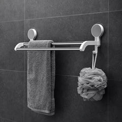 Kuber Industries Towel Bars | Towel Cloth Hanger | Cloth Holder for Bathroom-Kitchen | Double Towel Bar | Cloth Hanger for Bathroom | Towel Rod Bars | 1338 | White
