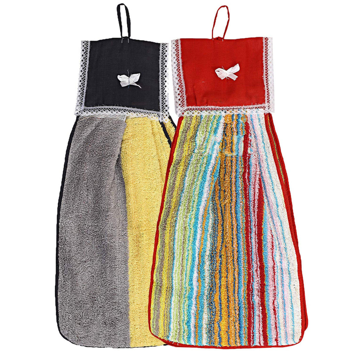 Kuber Industries Printed Design 2 Piece 144 GSM Cotton Washbasin Napkin Towel Set - Multicolour (CTKTC03856)