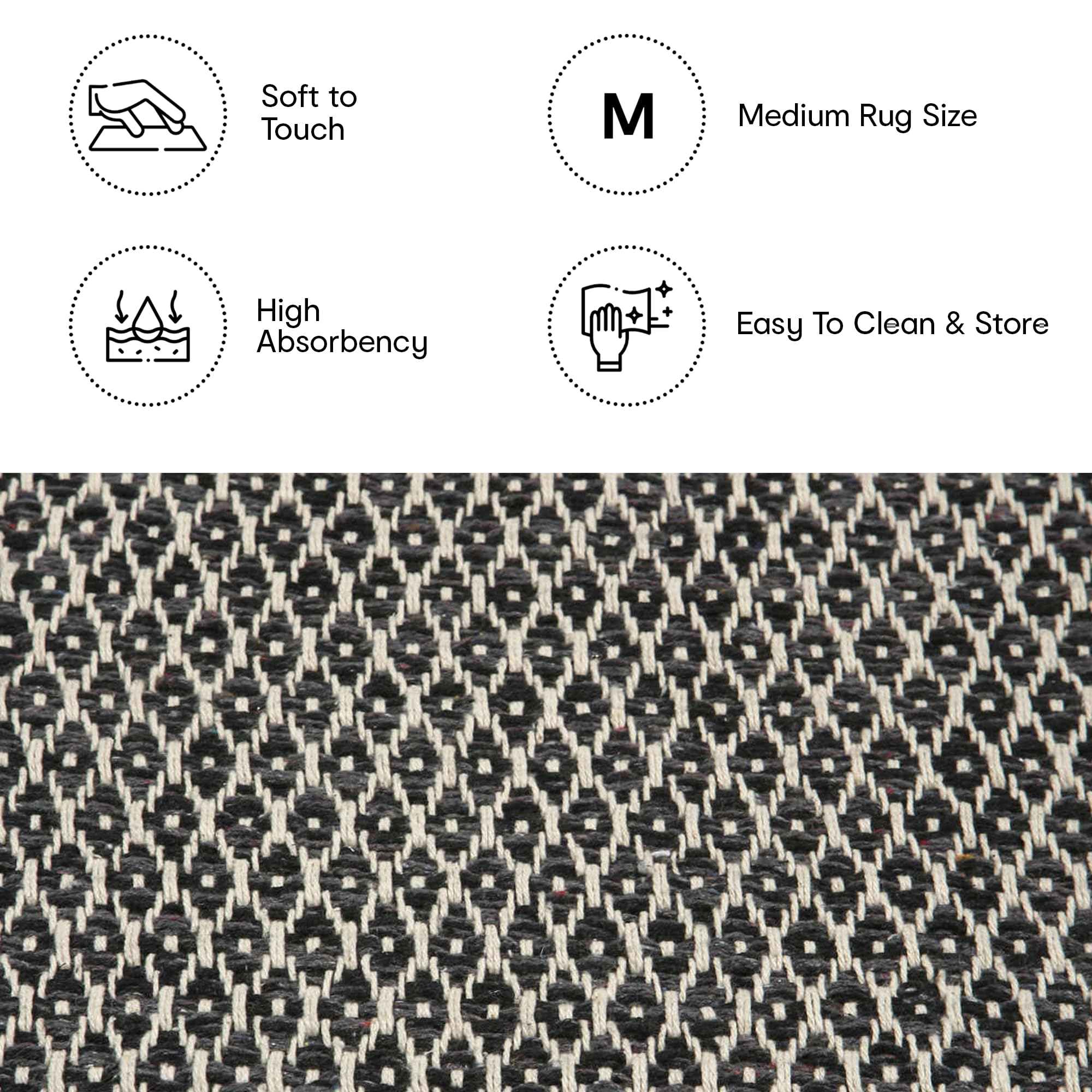 Anko patterned cotton rug - study area rug