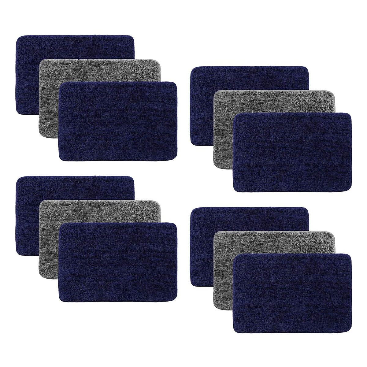 Kuber Industries Pack of 6 Super Soft Door mat|Microfiber Anti-Slip Water Absorbant Fluffy Floor Mat|Entrance Mat for Kitchen,Bedside,Door,Living Room,60x40 cm,Set of 2|Grey Blue Solid