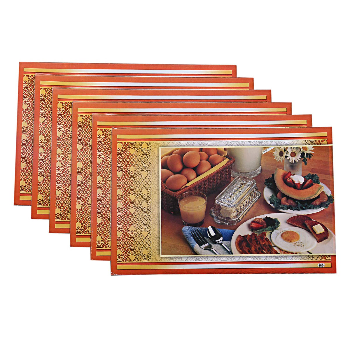 Kuber Industries PVC 6 Pieces Reversible Dining Table Placemat Set (Multi) -CTLTC11305,Standard