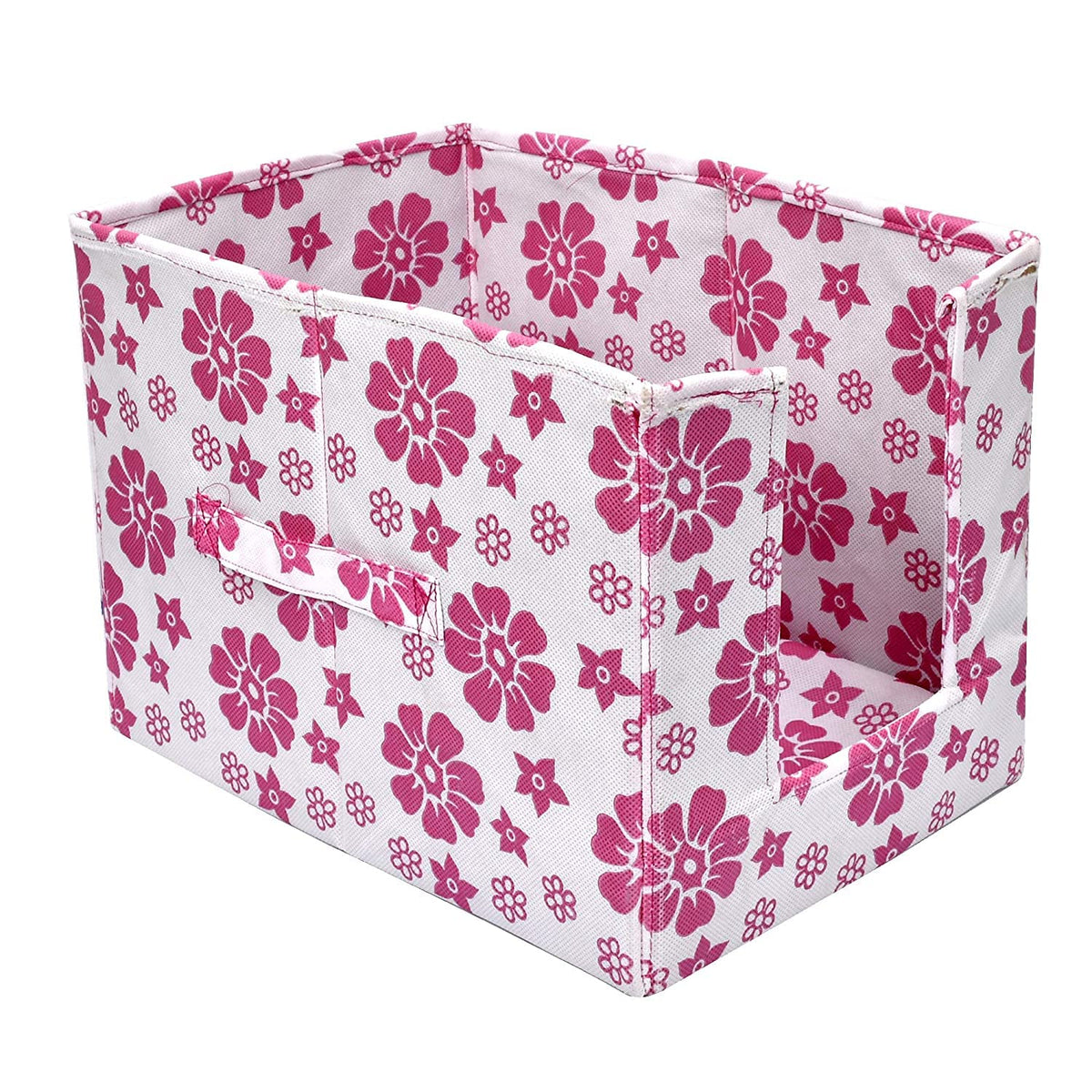 Kuber Industries Leaf Printed 2 Piece Non Woven Shirt Stacker Wardrobe Organizer Set, (Pink) - CTKTC35042