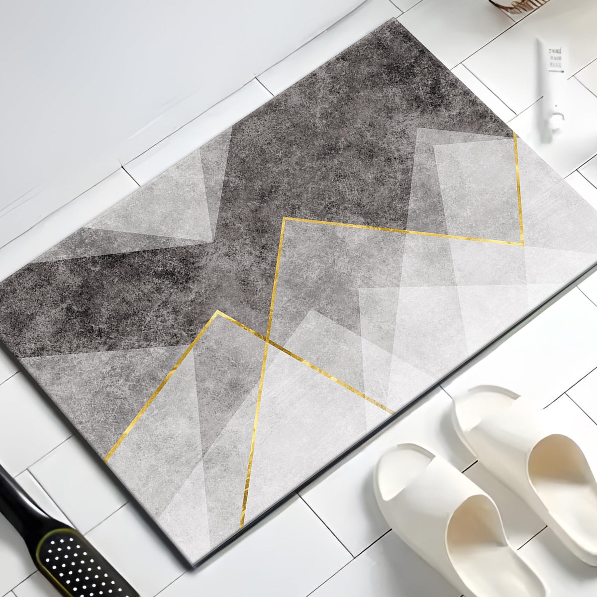 UMAI Polyester Rubber Bathroom Mat (40 * 60cm) Bath Mat | Anti Skid Mat for Bathroom Floor | Bathroom Accessories | Bathroom Mats Water Soak | Non Slip Mat for Bathroom | Floor Mat- Marble Print