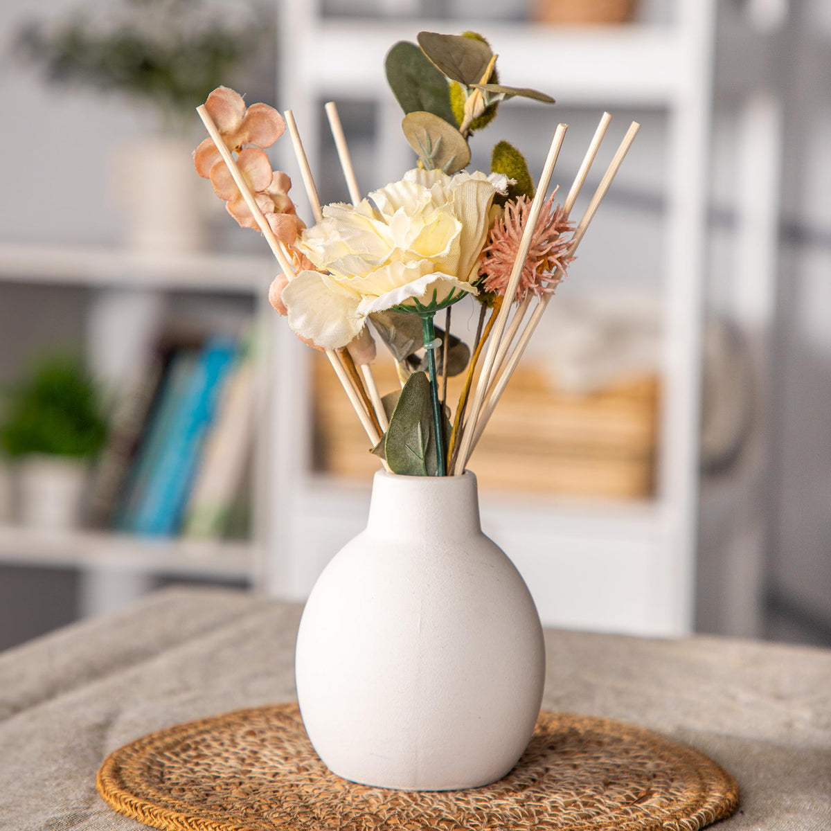 Anko Floral Fragrance Reed Diffuser Set | Home Decor Accessory with Coconut & Elderflower Aroma for Office, Home & Gifting | Toxin-Free Room Freshener with Reed Sticks for Long-Lasting Scent | 100 ML