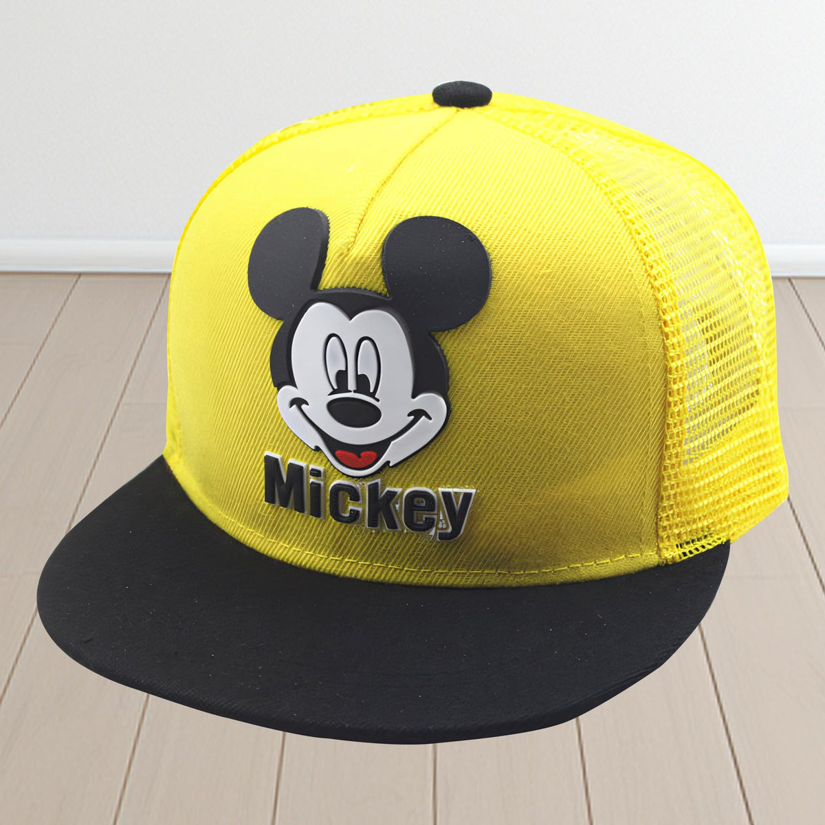 Homestic Mickey Mouse Cap | Adjustable Cap for Boys and Girls | Cartoon Character Printed Little Cap for Kids | Cap for 7-12 Year Old Baby Girls and Boys | QI0092-B | Yellow