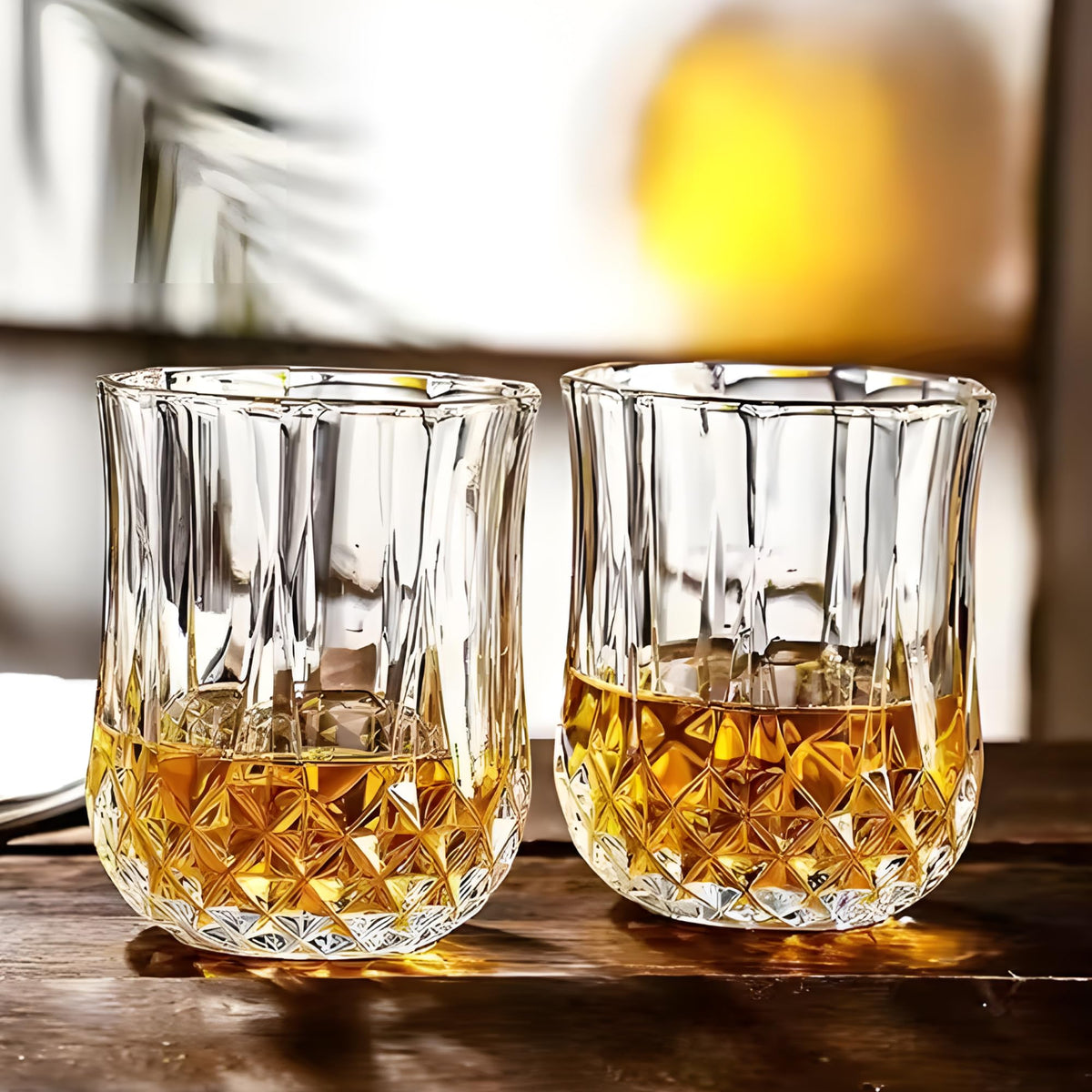 UMAI Whiskey Glasses Set of 2 (200ml Each) | Lead Free Neat Whiskey Glass | Heavy Bottom Drinking Glass | Crystal Glass for Bar Home | Glass for Drinks | Cocktail Glasses | Highball Glass