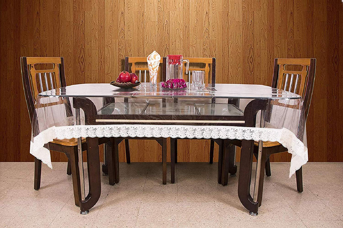 Kuber Industries Waterproof PVC Dining Table Cover 6 Seater (Transparent) Pack of 1