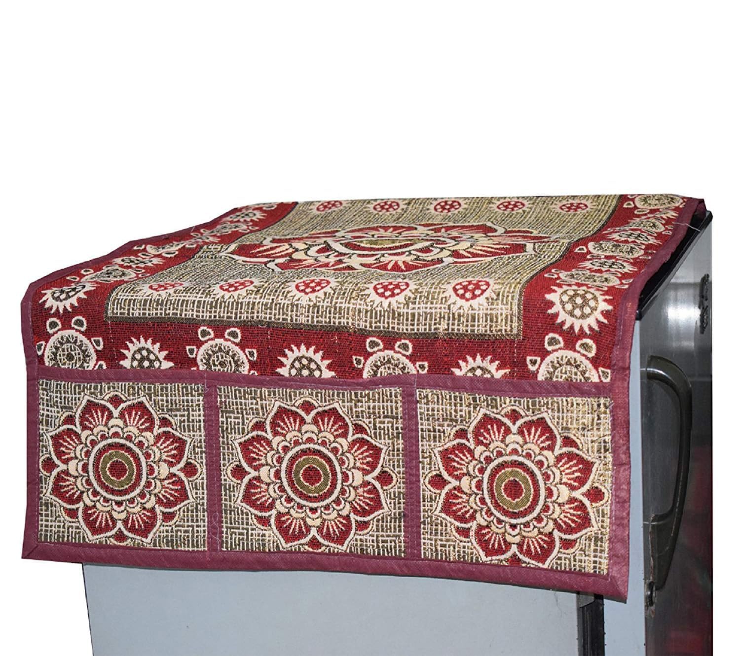Kuber Industries floral fridge cover - Enhances kitchen aesthetics