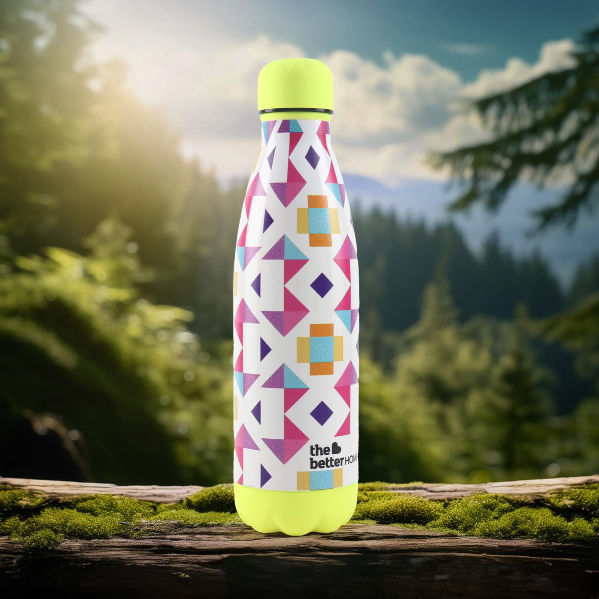 The Better Home 500ml Insulated Stainless Steel Water Bottle | upto 18 Hours Insulation | Insulated Water Bottle | Airtight | Leak Proof | BPA Free | Prism Play Print