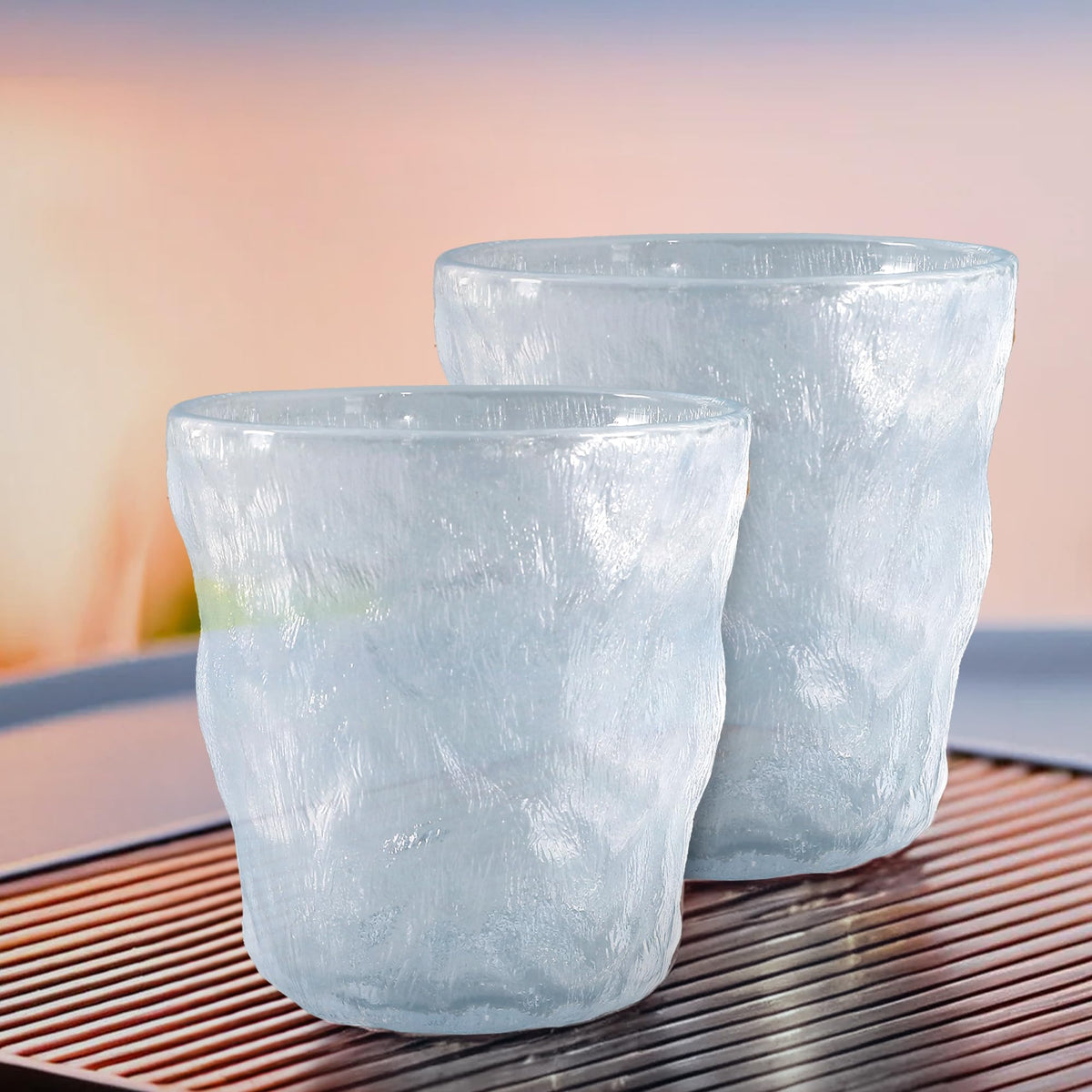 UMAI Water Glasses Set of 2 (270ml Each) | Juice Glasses | Lead Free Drinking Glasses | Kitchen Gift Items | Cold Drink Glass | Cocktail Glass | Kaanch Ke Glass | Housewarming Gifts | Gift for Men