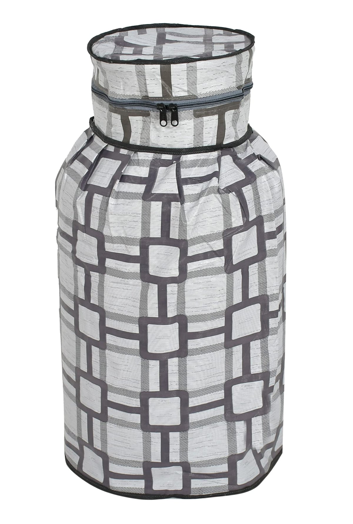 Kuber Industries Square Printed PVC Lpg Gas Cylinder Cover, Maroon & Cram, Standard (HS43KUBMART025625)