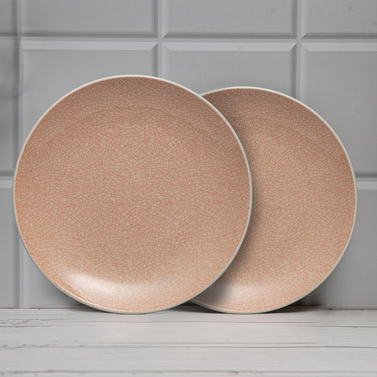 Anko Bella Side Plate Set of 2| Side Plates for Kitchen, Dining, Restaurants| Ideal to Serve Salad & Appetizer| Microwave & Dishwasher Safe | Porcelain Dinnerware| 2cm (H) X 19cm (Dia.)|Soft Pink