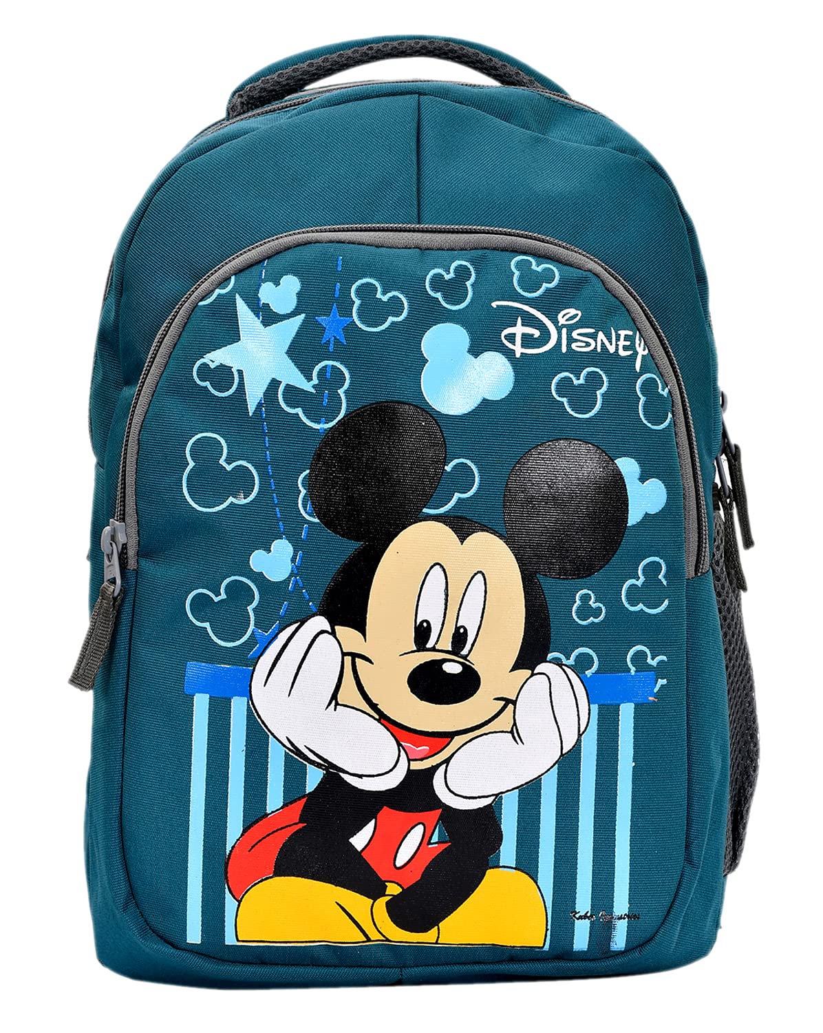 Kuber Industries Disney Unisex School Bag|Kids School Bag|Mickey Mouse Printed|Lightweight School Bookbag for Kids (Green)