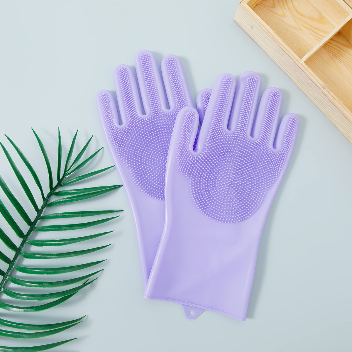 Homestic Multi-Purpose Silicon Gloves For Kitchen Cleaning, Pet Grooming & Gardening|Reusable Gardening Gloves|Heat Resistant For Better Protection|Non-Slippery & Durable |LG2002-2|Purple