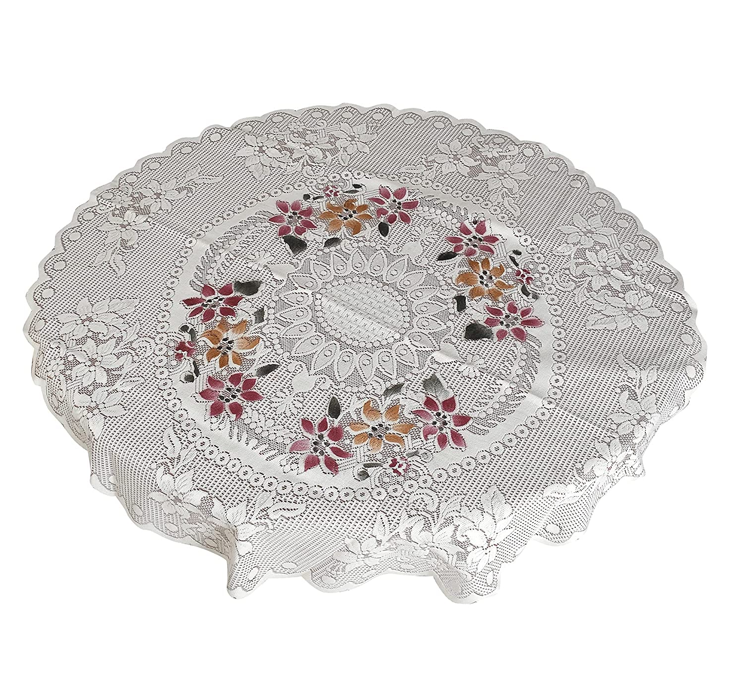 Kuber Industries white and brown table cover - festive gathering