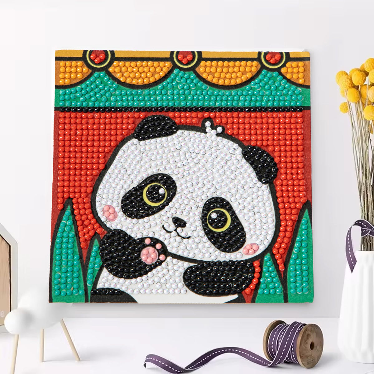 UMAI Diamond Painting Kit (13x13cm) | DIY Craft Kit for Kids 6-12 Age Group | Art and Craft Kit | Craft Materials | Home Decor Items | Indoor Art Kit for Girls Boys | Birthday Gift for Girls- Panda